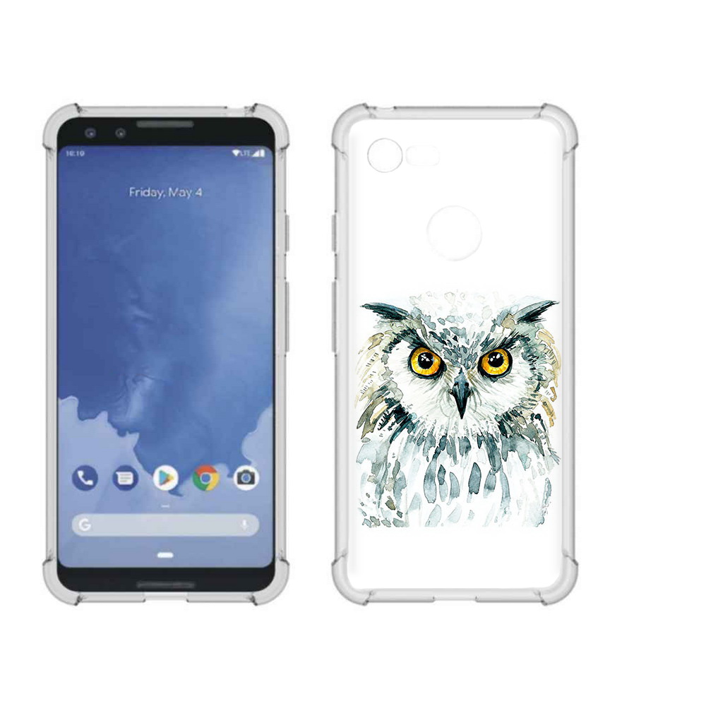 

Чехол MyPads Tocco для Google Pixel 3 Серьезная сова, Прозрачный, Tocco