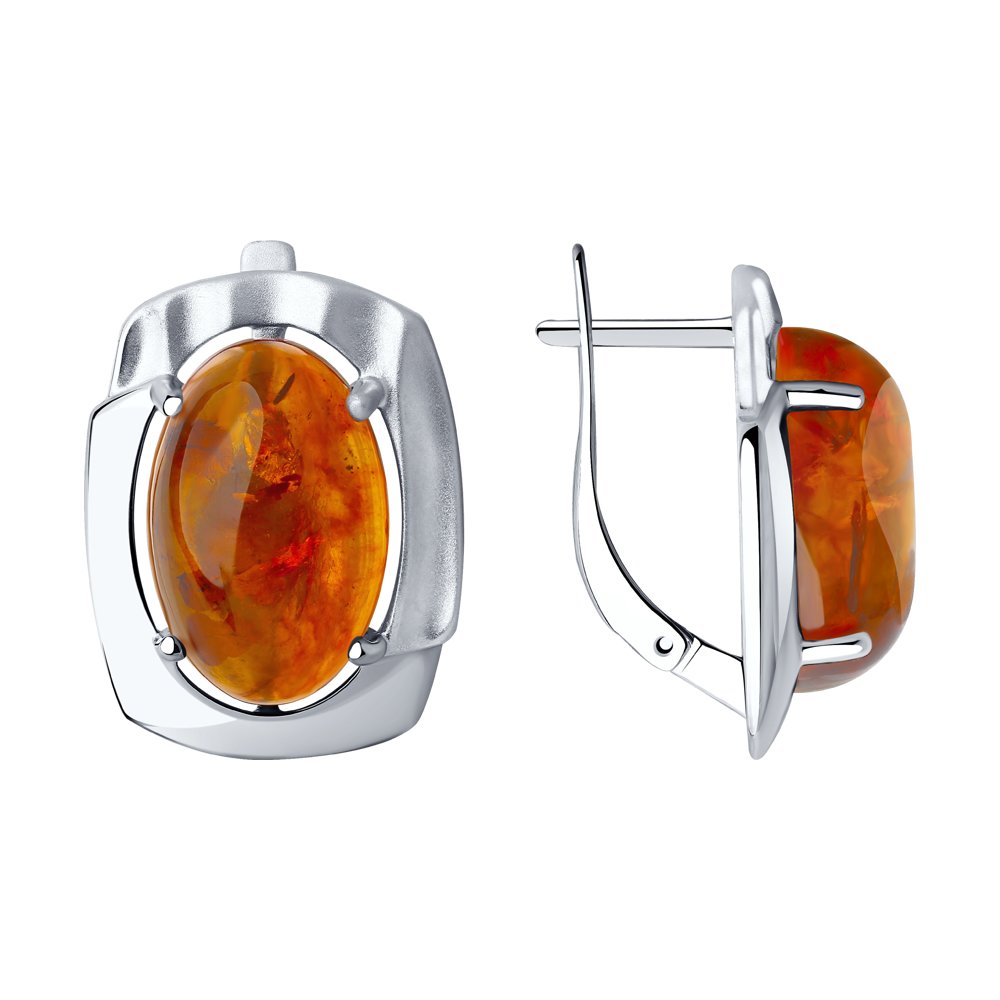 

Серьги из серебра с янтарем прессованным Diamant 94-320-00332-1, 94-320-00332-1