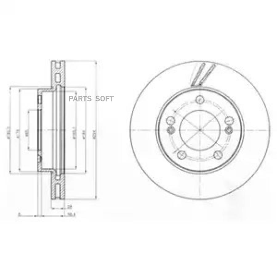 

Тормозной диск DELPHI комплект 1 шт. BG4206