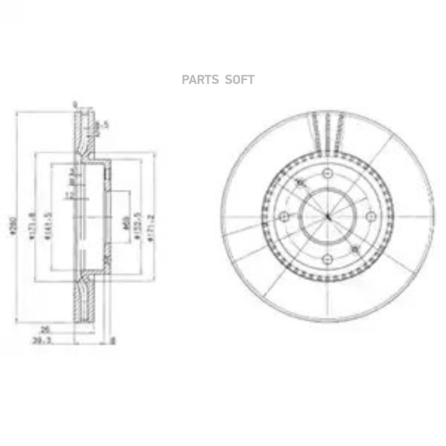 

Тормозной диск DELPHI комплект 1 шт. BG4013