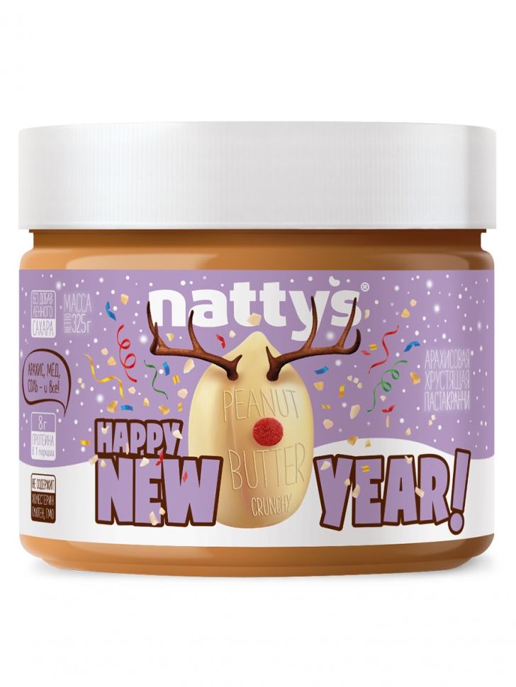 фото Арахисовая хрустящая паста nattys® crunchy new year 325 г
