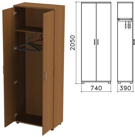 фото Монолит шкаф для одежды "монолит", 740х390х2050 мм, цвет орех гварнери, шм49.3