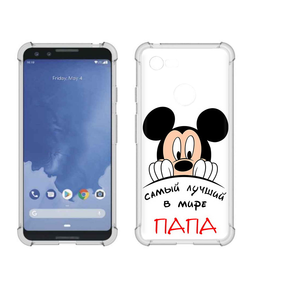 

Чехол MyPads Tocco для Google Pixel 3 Самай лучший папа Микки Маус, Прозрачный, Tocco