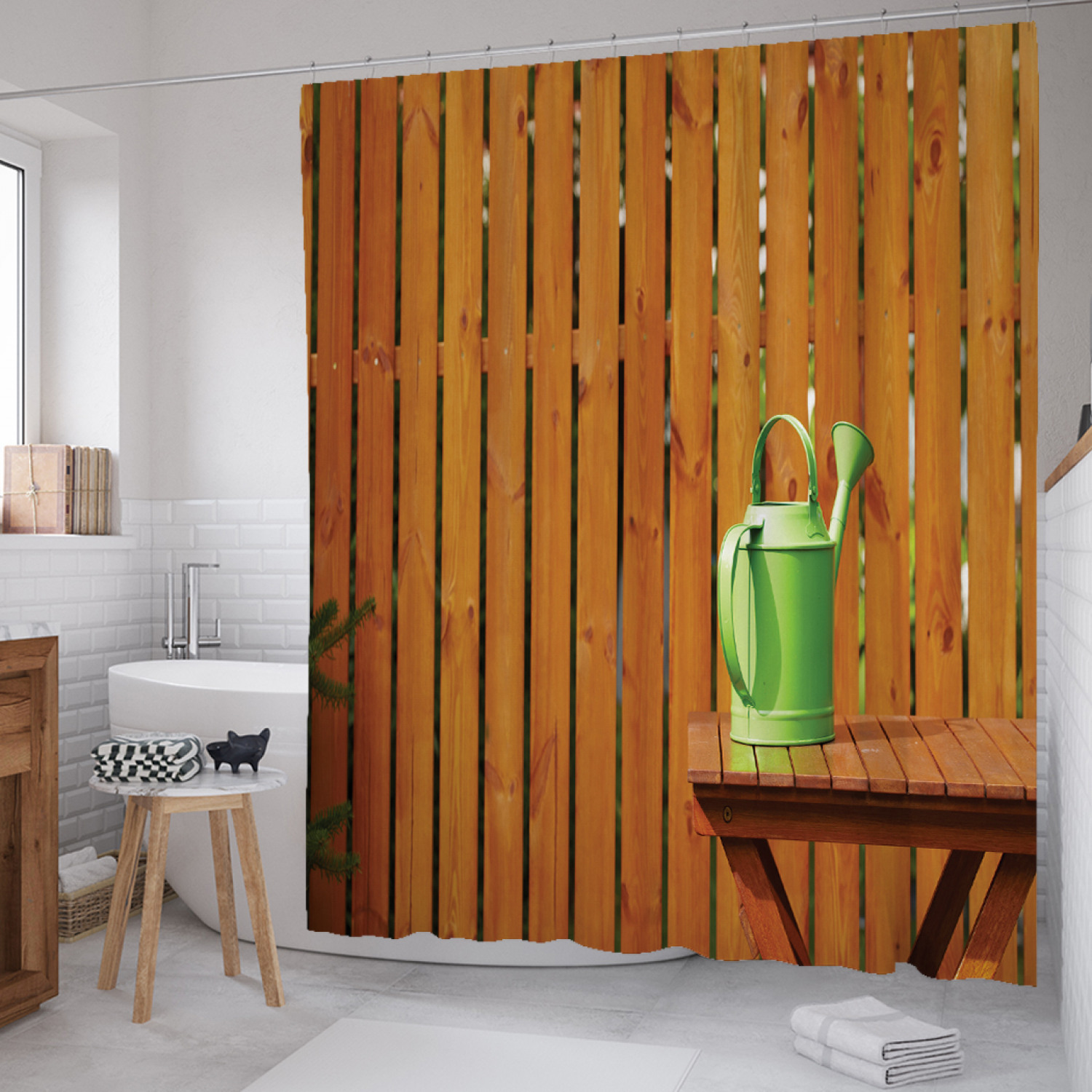 

Штора для ванной JoyArty "Лейка на столе" из сатена, 180х200 см с крючками, Оранжевый, Лейка на столе