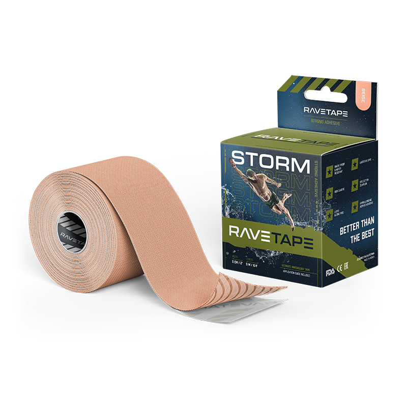 Кинезиотейп Ravetape 2022 Storm 5 см х 5 м Beige