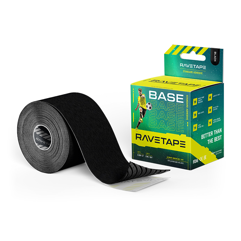 Кинезиотейп Ravetape 2022 Base 5 см х 5 м Black