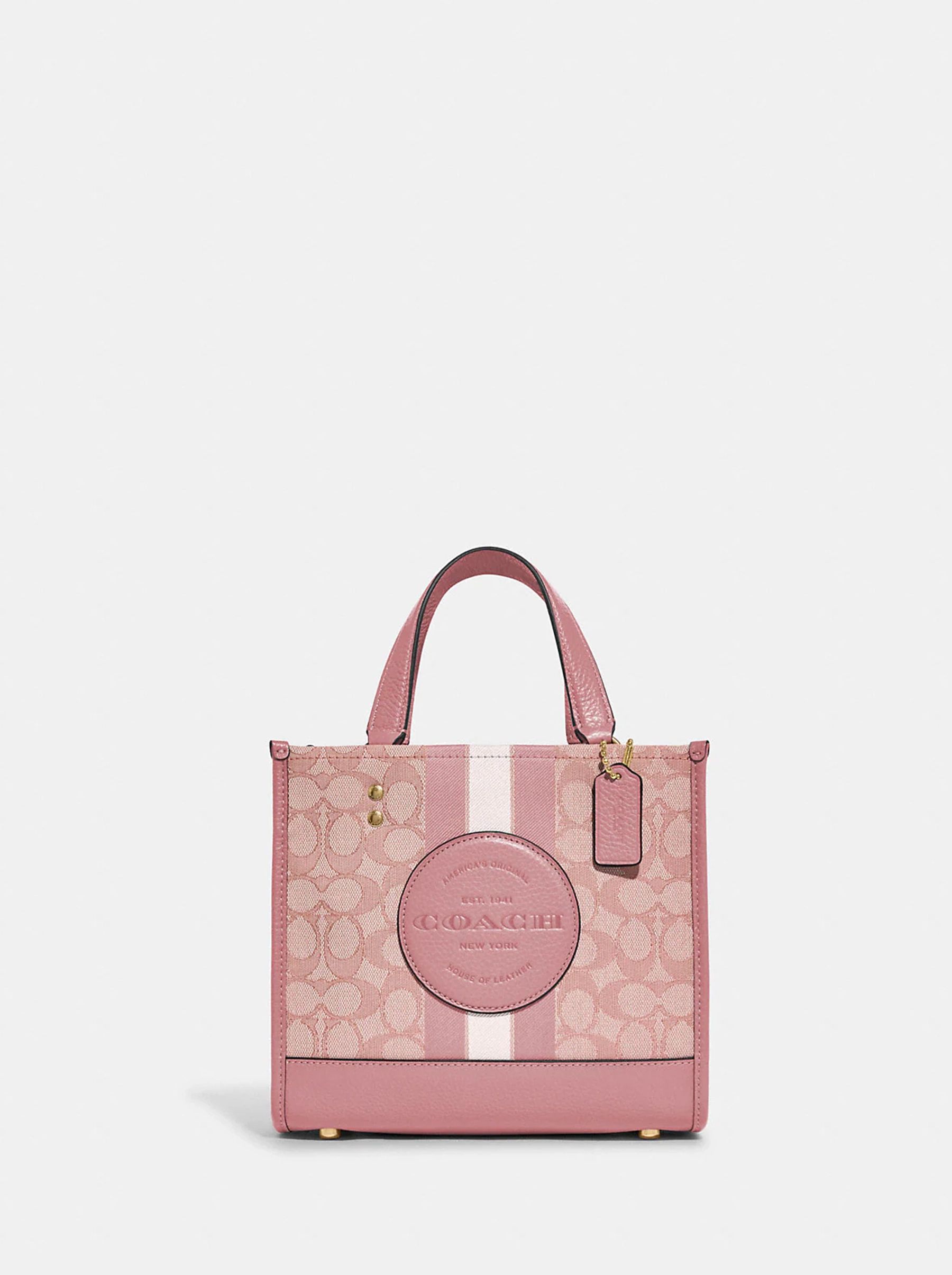 

Сумка женская Coach Dempsey Tote 22_CH0204 розовая;белая, Синий, Dempsey Tote 22_CH0204