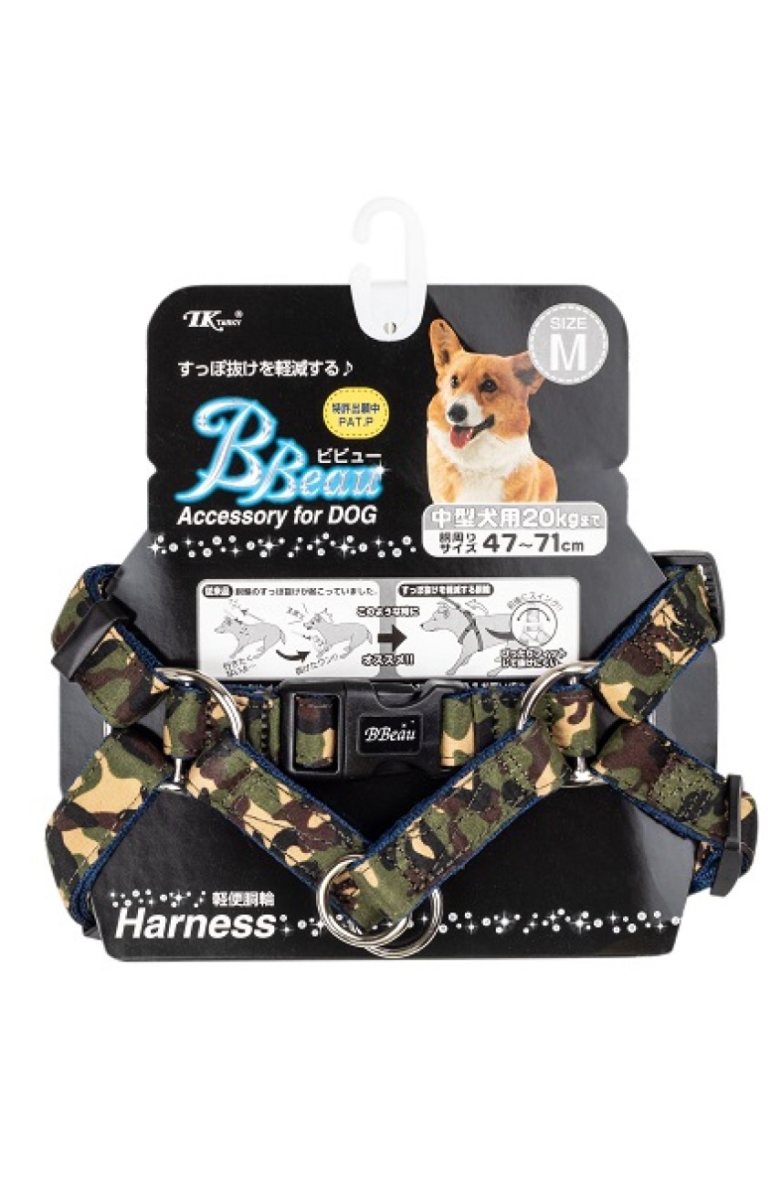 

Шлейка для собак Japan Premium Pet M, хлопок, нейлон, сталь, зеленый, черный, MS-KH19.BD/MI