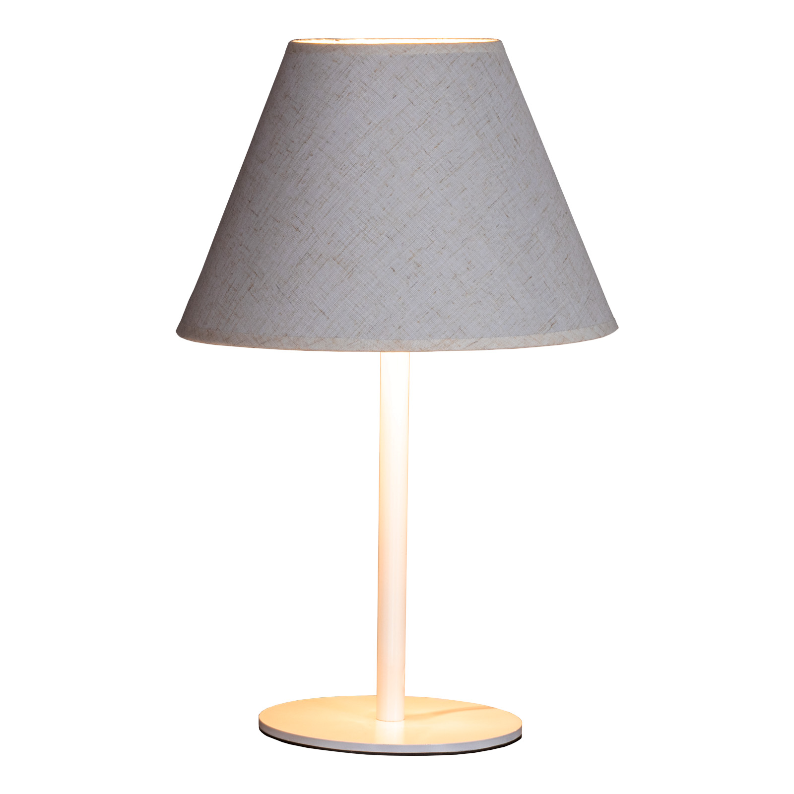 Настольная лампа Maesta Белый абажур натурал MA-40130-W+N E27 15 Вт