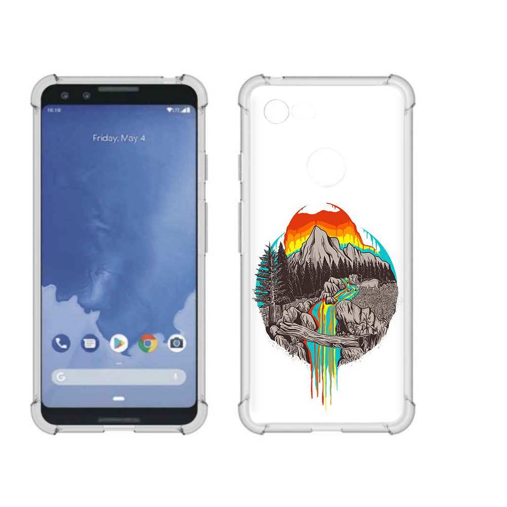 

Чехол MyPads Tocco для Google Pixel 3 Радужный водопад, Прозрачный, Tocco