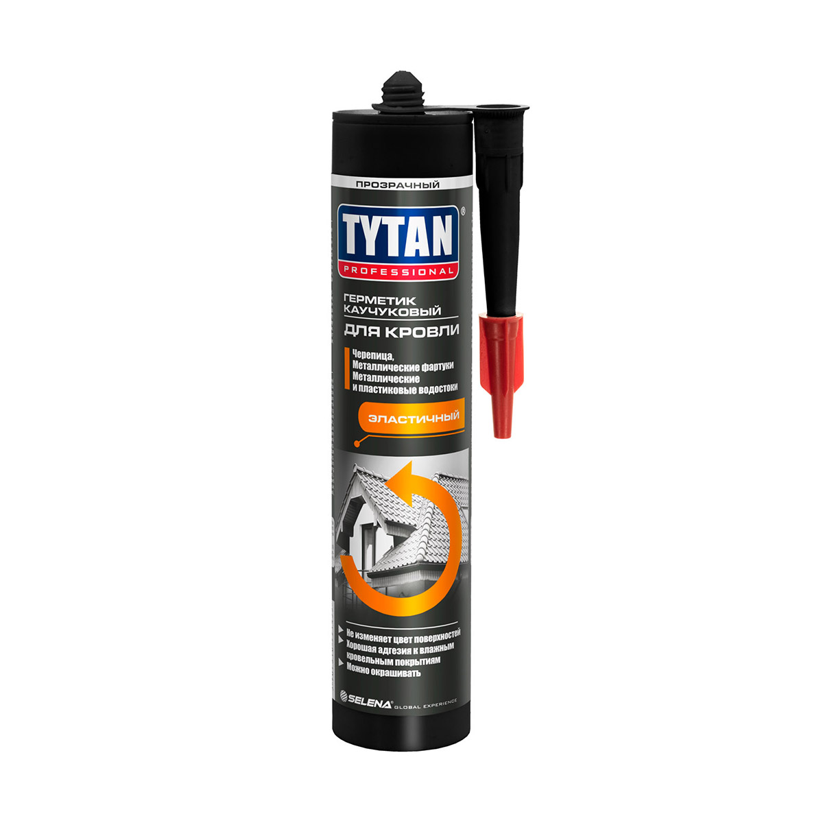 Герметик каучуковый Tytan Professional, для кровли, 310 мл, прозрачный герметик силиконовый для кровли и водостоков tytan professional 310 мл белый