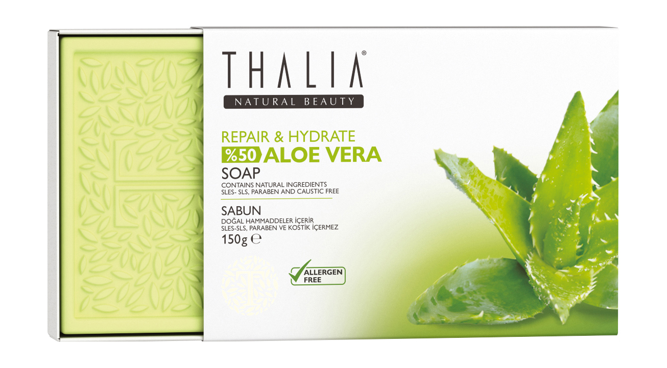 фото Увлажняющее мыло с алоэ вера thalia natural beauty repair & hydrate 50% aloe vera 150г