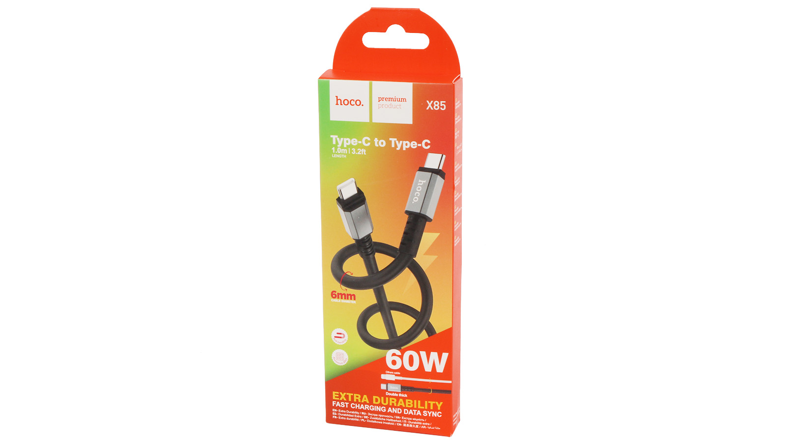 

Кабель USB Type-C-USB Type-C Hoco 1 м черный