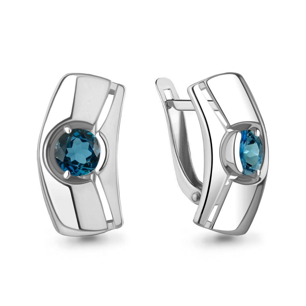 

Серьги из серебра с топазом Aquamarine 4759608, 4759608_925_р