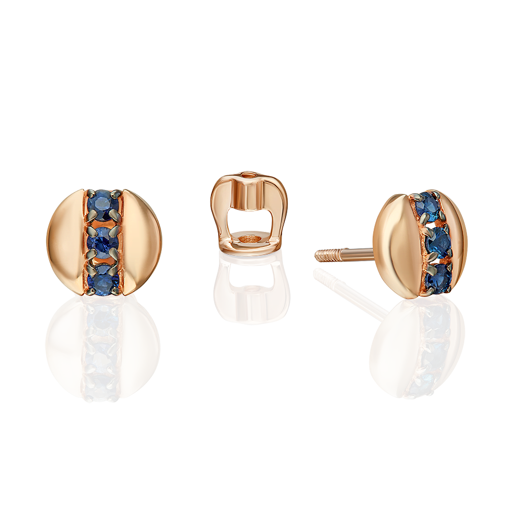

Серьги пусеты из золота PLATINA jewelry 02-5481-00-102-1110, сапфир, 02-5481-00-102-1110