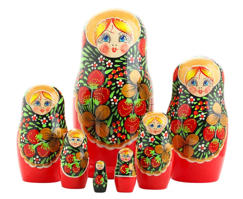 

Матрешка Хохломская 16109, 7 мест, 21 см, Разноцветный