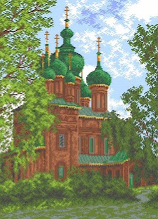 

Рисунок на ткани Церковь Иоанна Предтечи