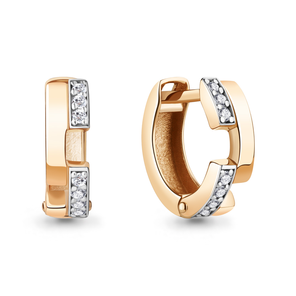 

Серьги конго из красного золота с бриллиантом Aquamarine 942873к, 942873к_585_кз