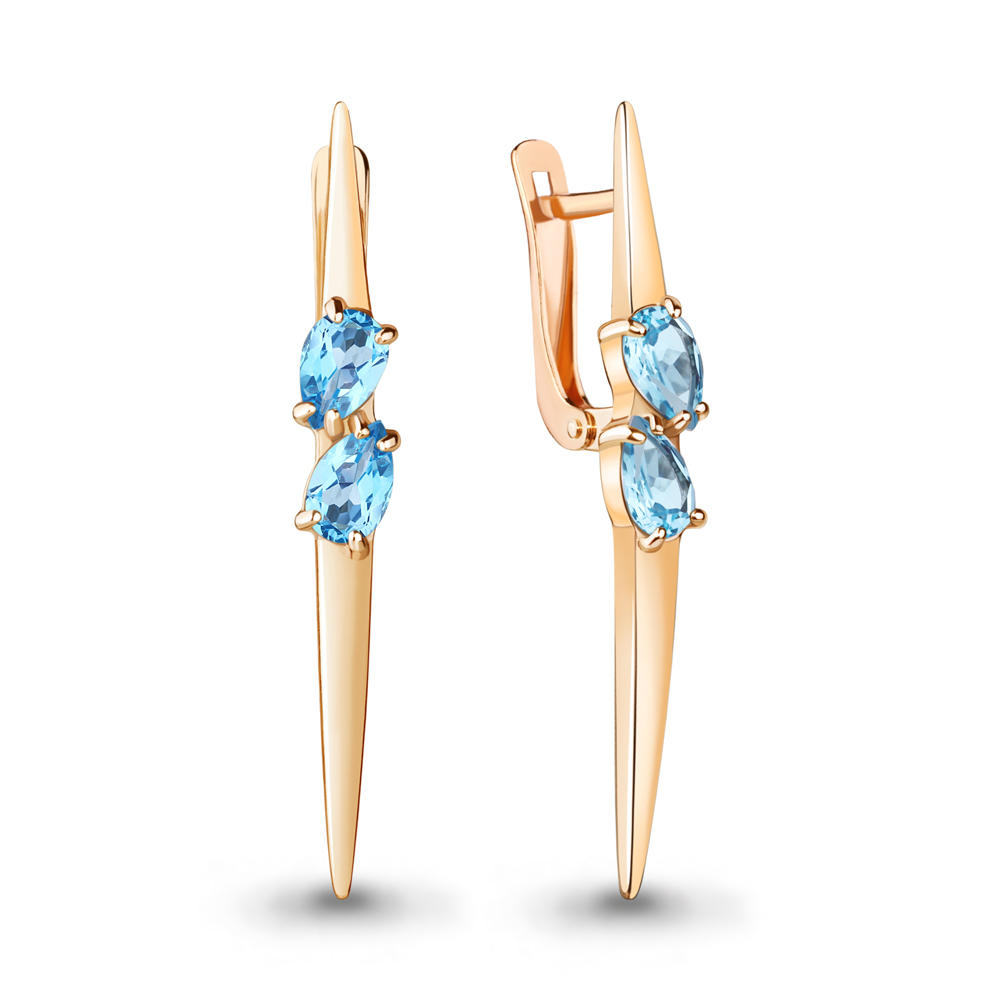 

Серьги из серебра с топазом Aquamarine 4782605, 4782605_925_з