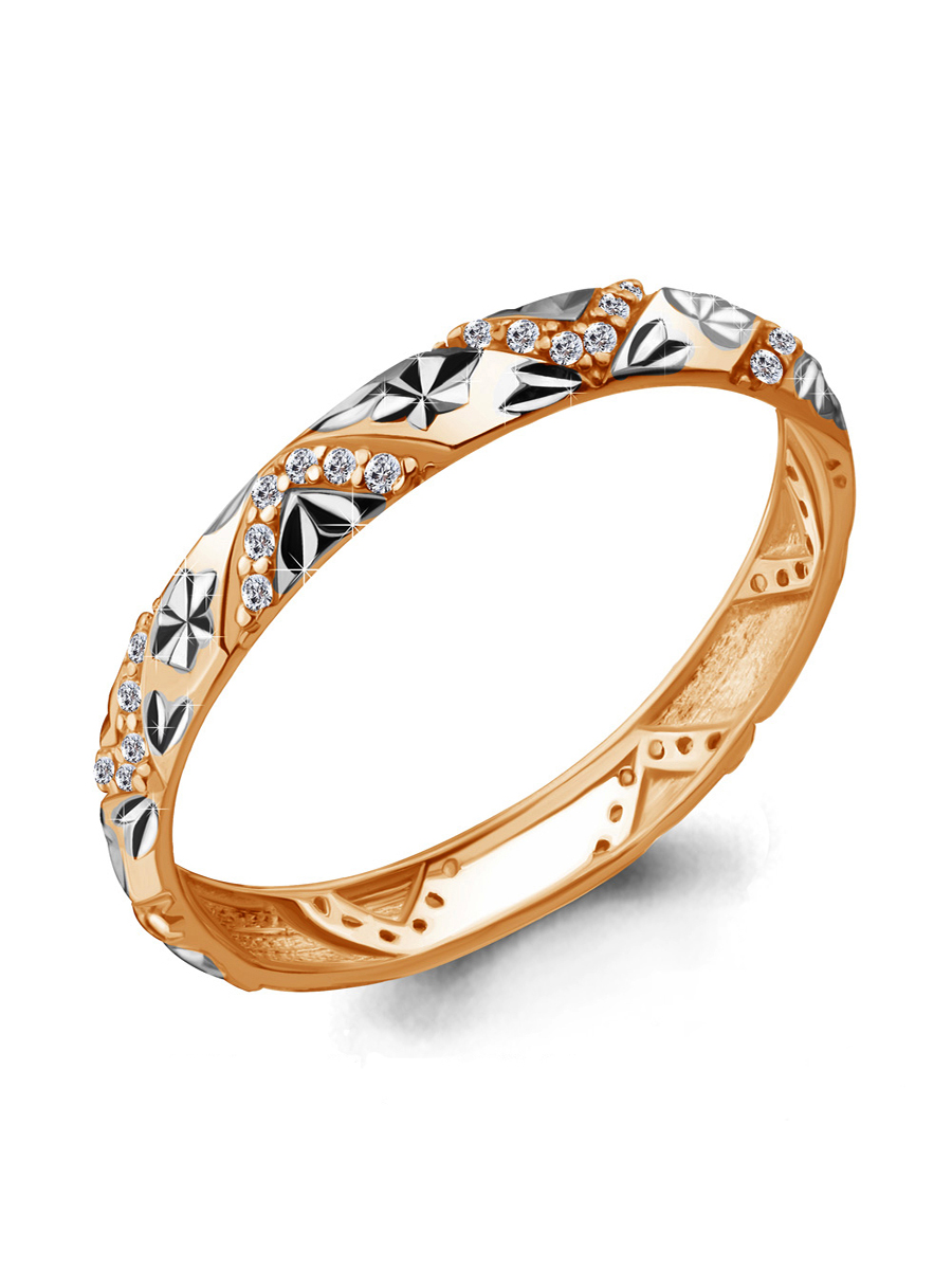 

Кольцо из красного золота с фианитом р. Aquamarine 62229А, 62229А_585_кз
