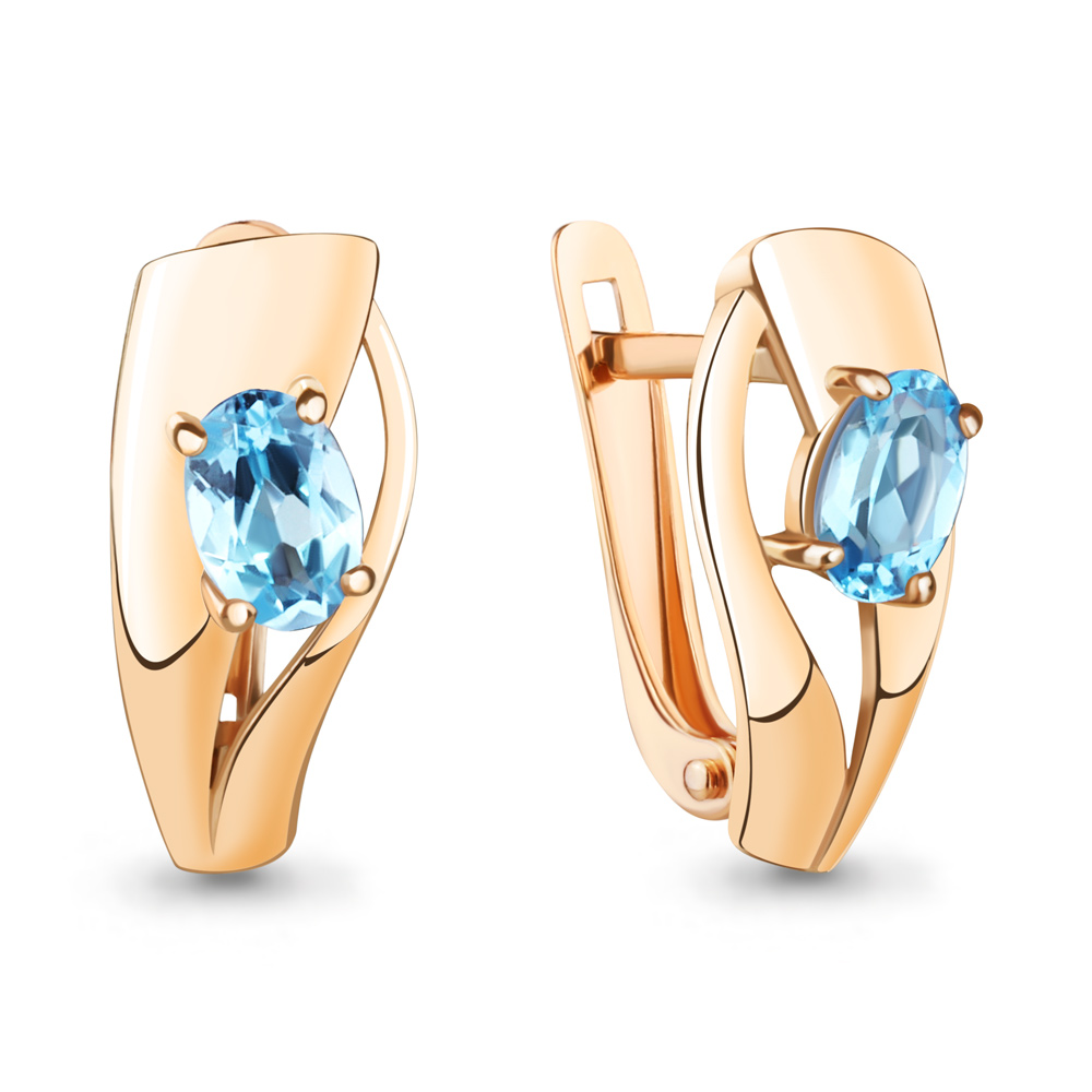 

Серьги из серебра с топазом Aquamarine 4780105, 4780105_925_з