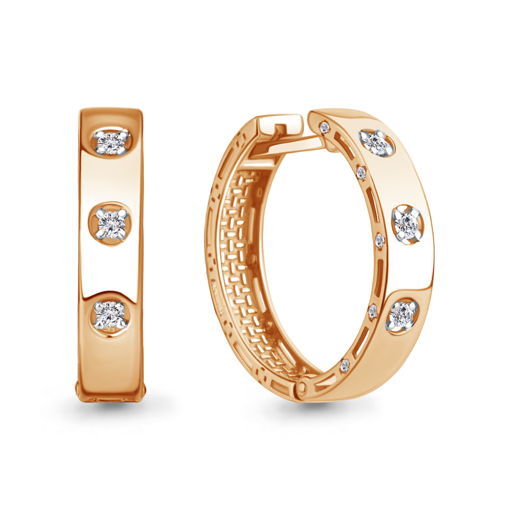 

Серьги конго из красного золота с бриллиантом Aquamarine 942965Ак, 942965Ак_585_кз