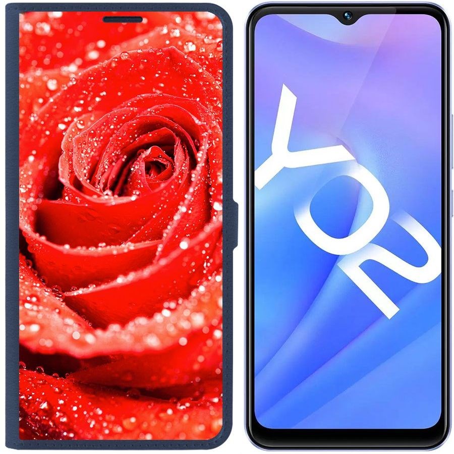 

Чехол-книжка Eco Book для Vivo Y02 Роза, Синий