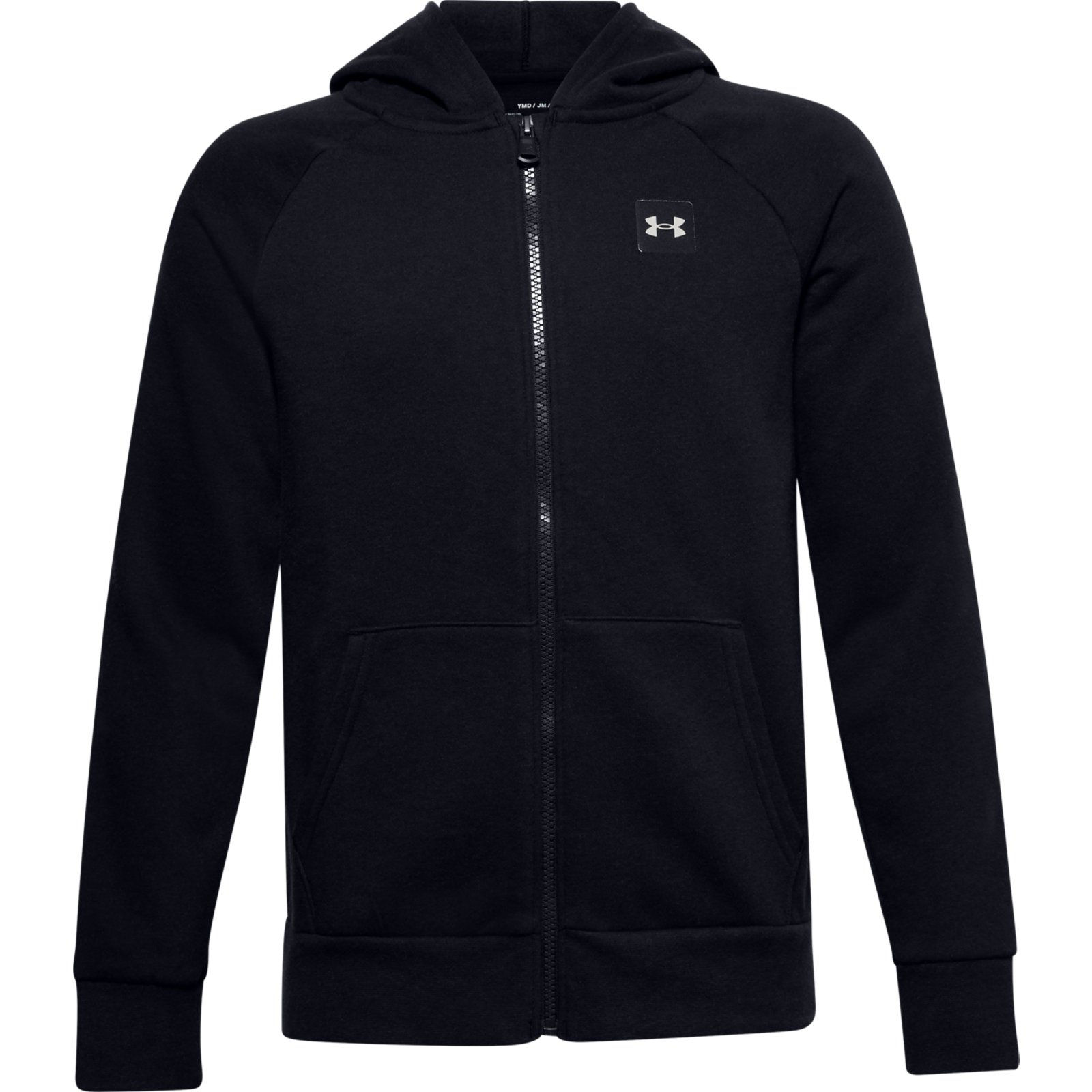 фото Толстовка under armour rival fleece full zip hoodie 1357609-001 черный р.134