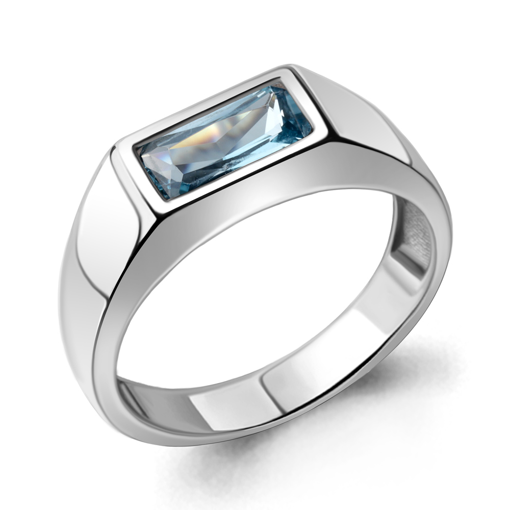 

Кольцо печатка из серебра с топазом р. Aquamarine 6955505, 6955505_925_р
