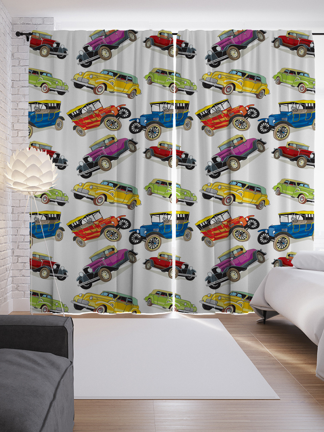 

Шторы JoyArty с фотопечатью "Машины века" из сатена, 290х265 см, Машины века