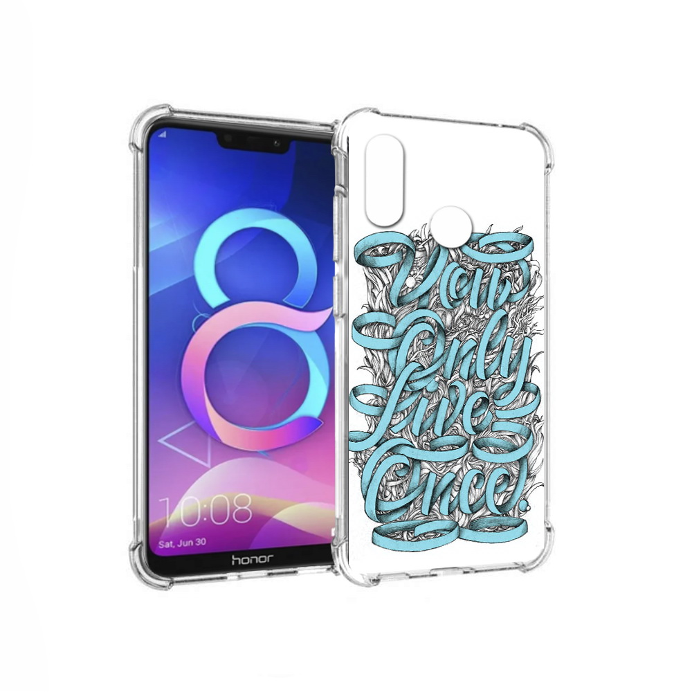 

Чехол MyPads Tocco для Honor 8C слова из ленты абстракция (PT121522.29.607), Прозрачный, Tocco