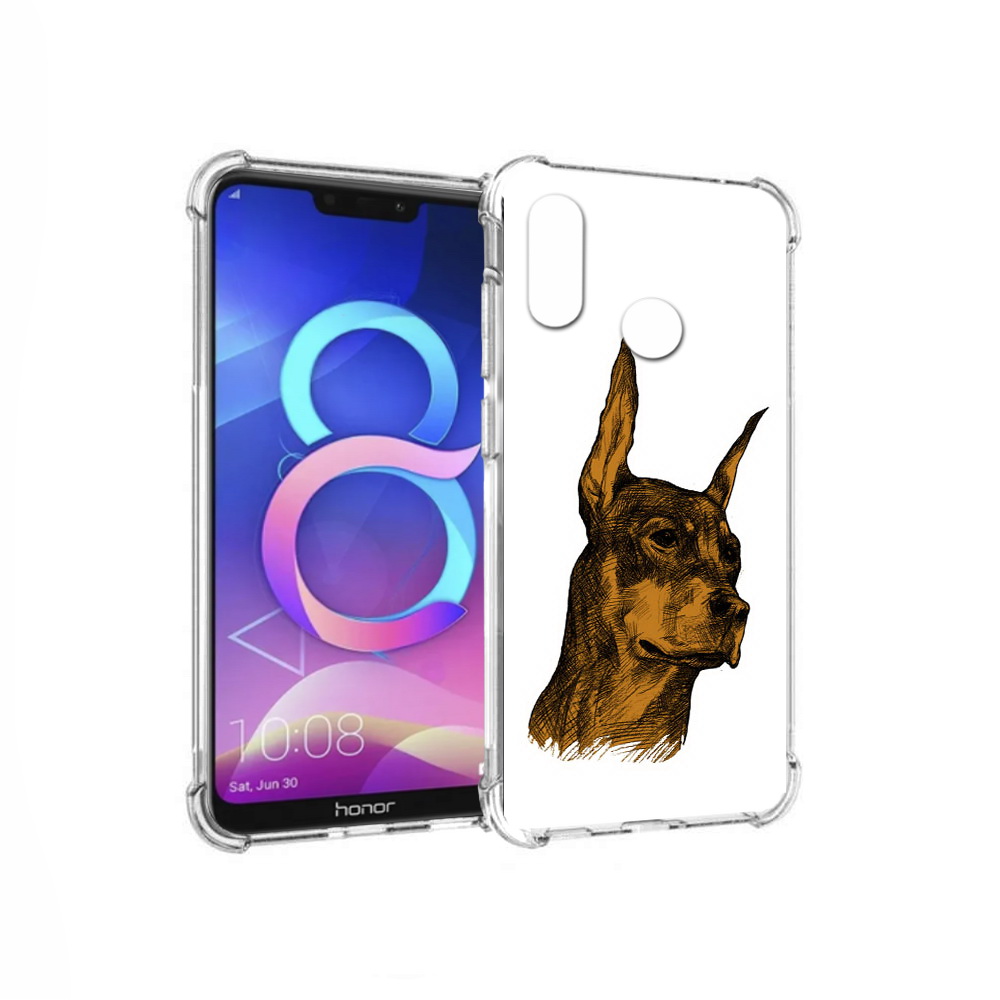 

Чехол MyPads Tocco для Honor 8C скетч доберман (PT121522.29.605), Прозрачный, Tocco