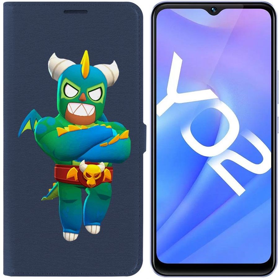 

Чехол-книжка Eco Book для Vivo Y02 Brawl Stars-Эль Дракон Вердозо