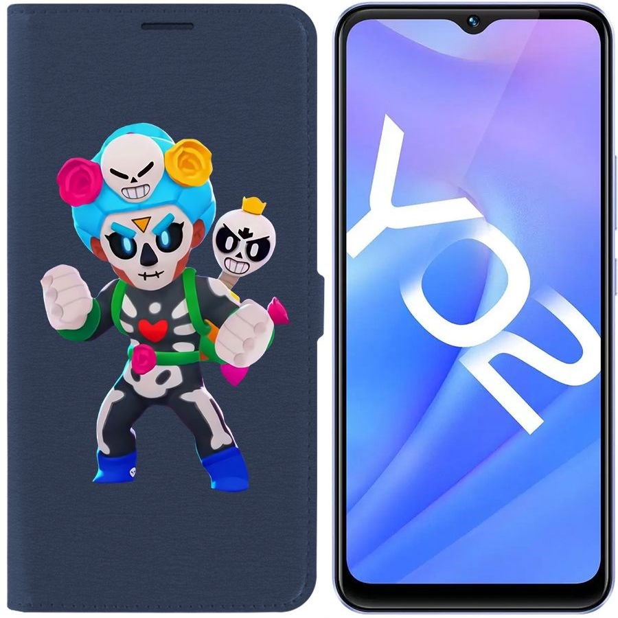 

Чехол-книжка Eco Book для Vivo Y02 Brawl Stars-Хэллоуинская Роза