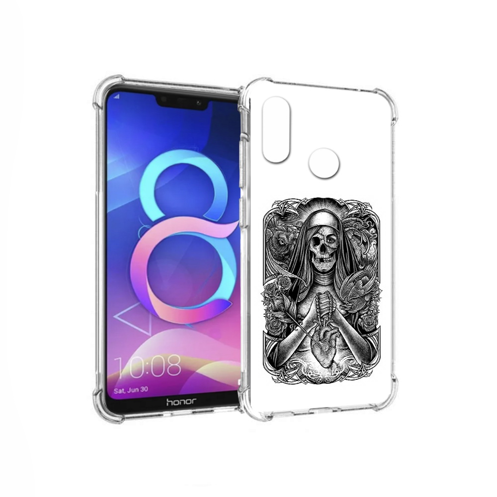 

Чехол MyPads Tocco для Honor 8C скелет с сердцем (PT121522.29.603), Прозрачный, Tocco