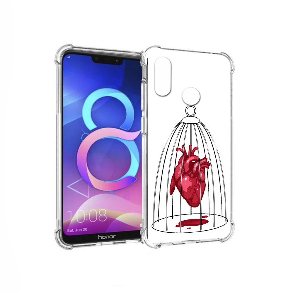 

Чехол MyPads Tocco для Honor 8C сердце в клетке (PT121522.29.597), Прозрачный, Tocco