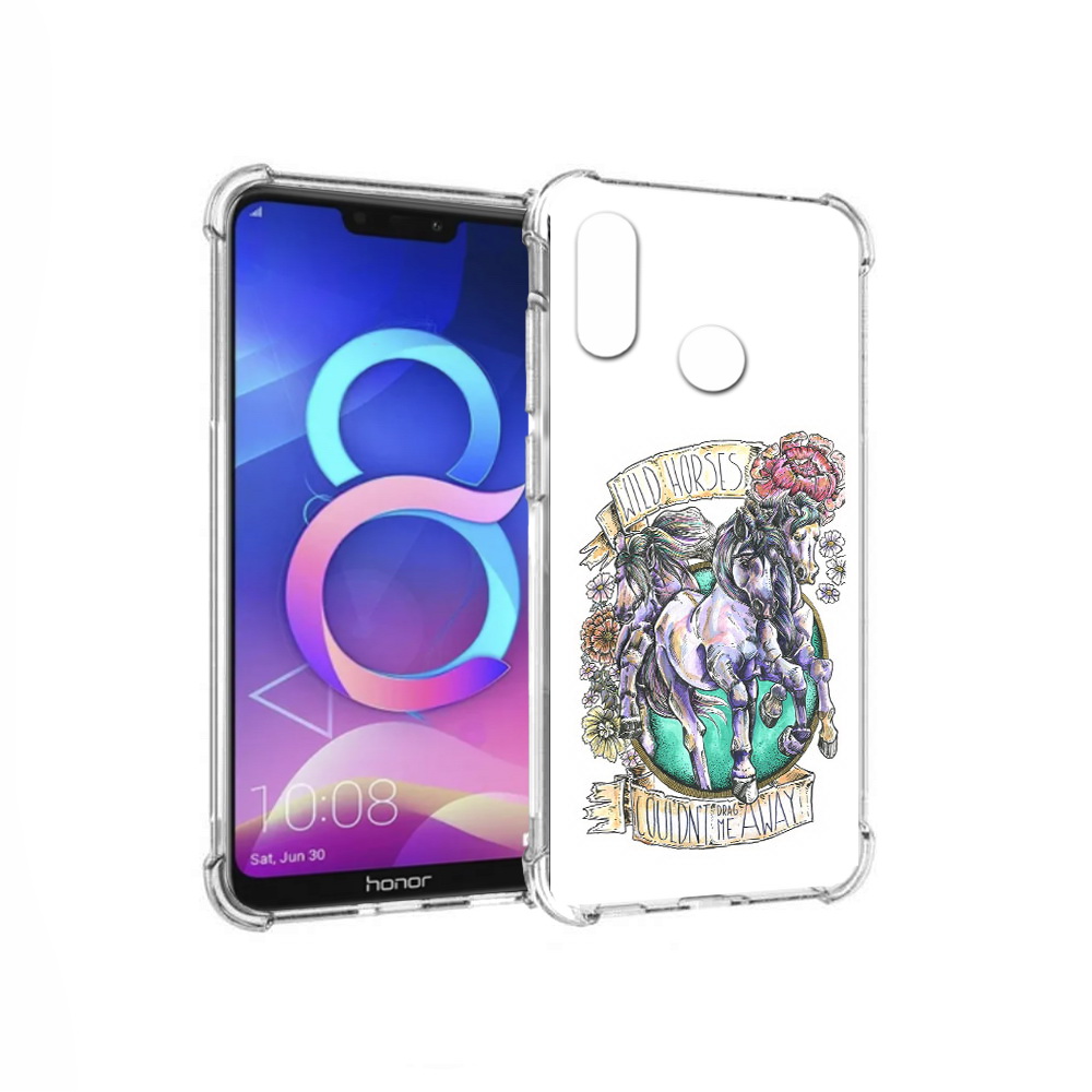 

Чехол MyPads Tocco для Honor 8C рисунок коней в цветах (PT121522.29.582), Прозрачный, Tocco