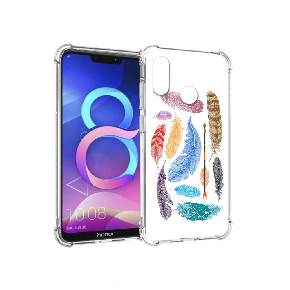 

Чехол MyPads Tocco для Honor 8C разноцветные перья (PT121522.29.572), Прозрачный, Tocco