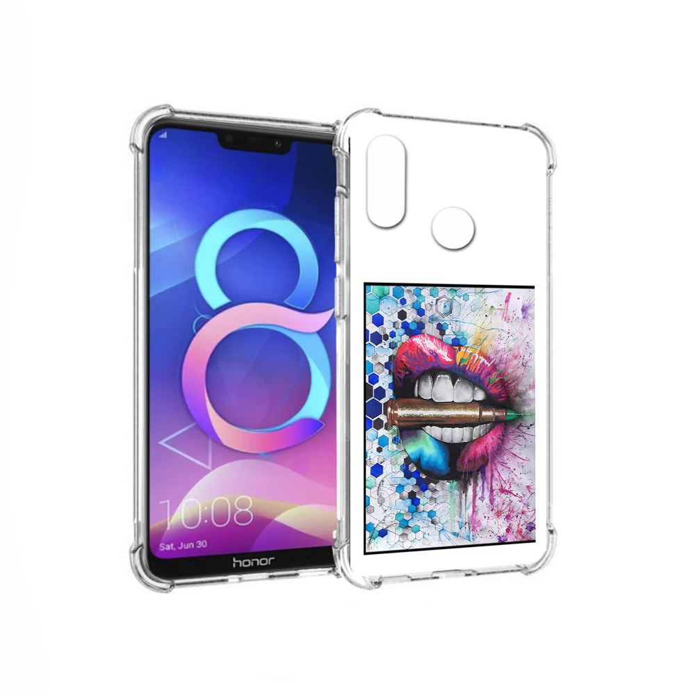 

Чехол MyPads Tocco для Honor 8C разноцветные губы с пулей (PT121522.29.571), Прозрачный, Tocco