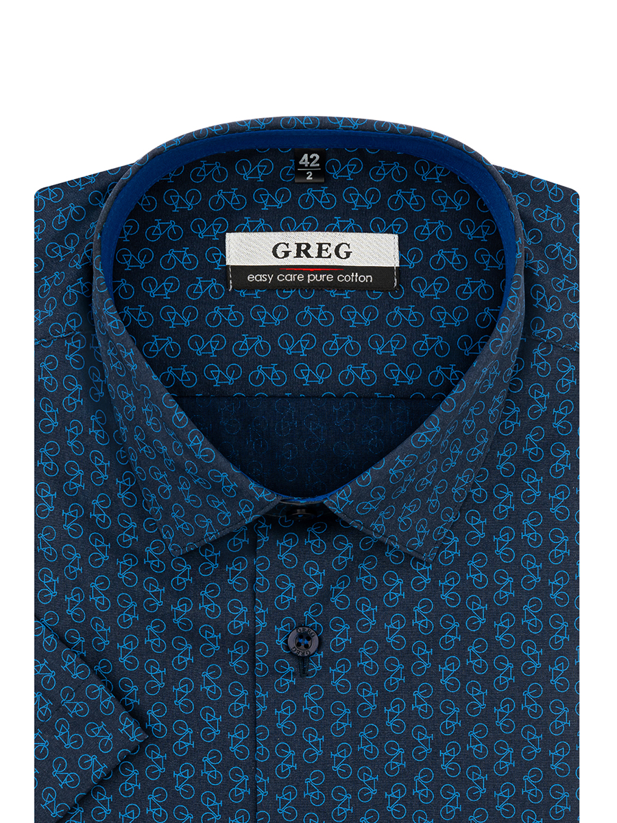 

Рубашка мужская Greg 00-00000738 синяя 39, Синий, 00-00000738
