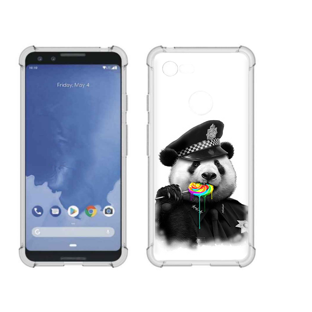 

Чехол MyPads Tocco для Google Pixel 3 Панда полиция, Прозрачный, Tocco