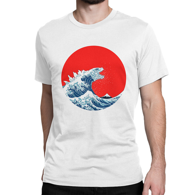 

Футболка мужская Dream Shirts Годзилла и Большая Волная в Канагаве 927590222 белая 2XL, Годзилла и Большая Волная в Канагаве 927590222