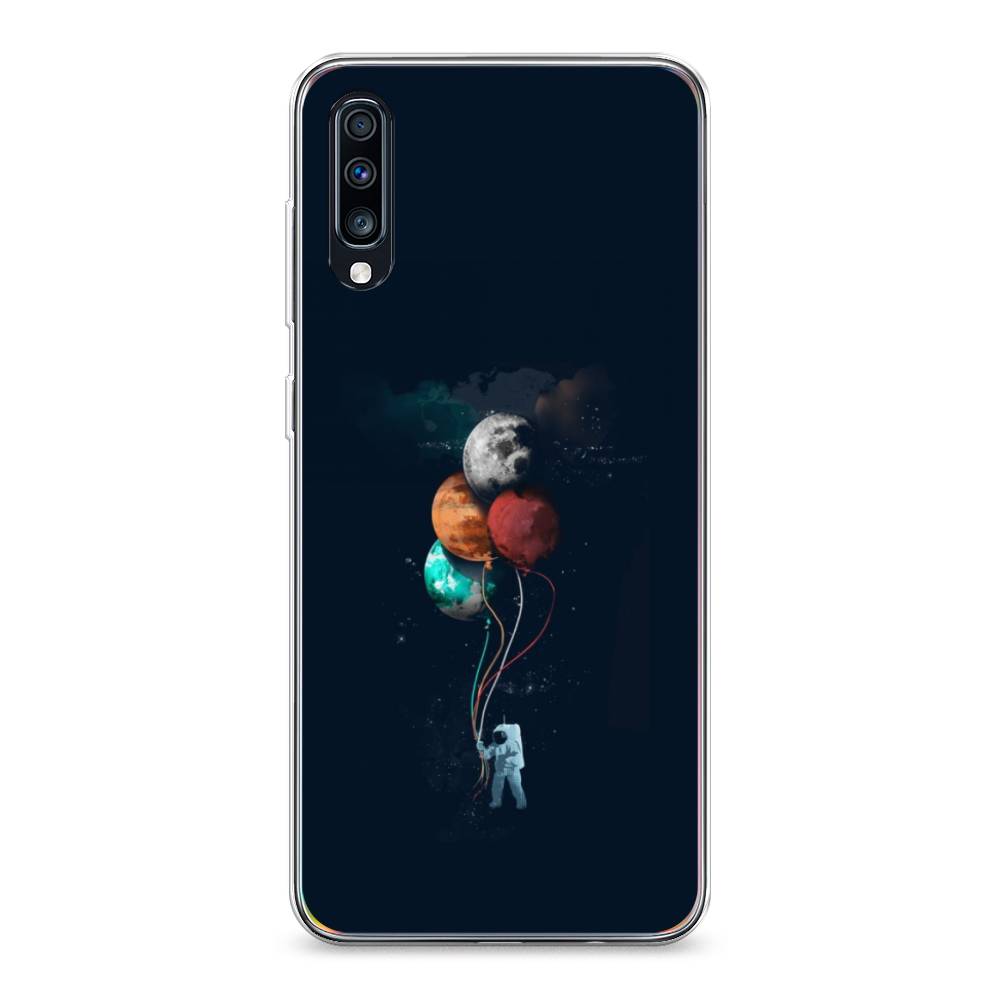 

Чехол на Samsung Galaxy A70 "Космонавт с шариками", Разноцветный, 28150-4