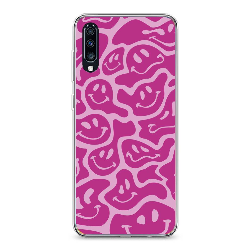

Чехол на Samsung Galaxy A70 "Расплывчатые смайлики розовые", Фиолетовый, 28150-6