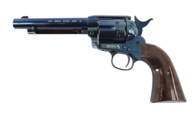 фото Пневматический револьвер umarex colt saa .45-5,5 blue finish пулевой 4,5 мм