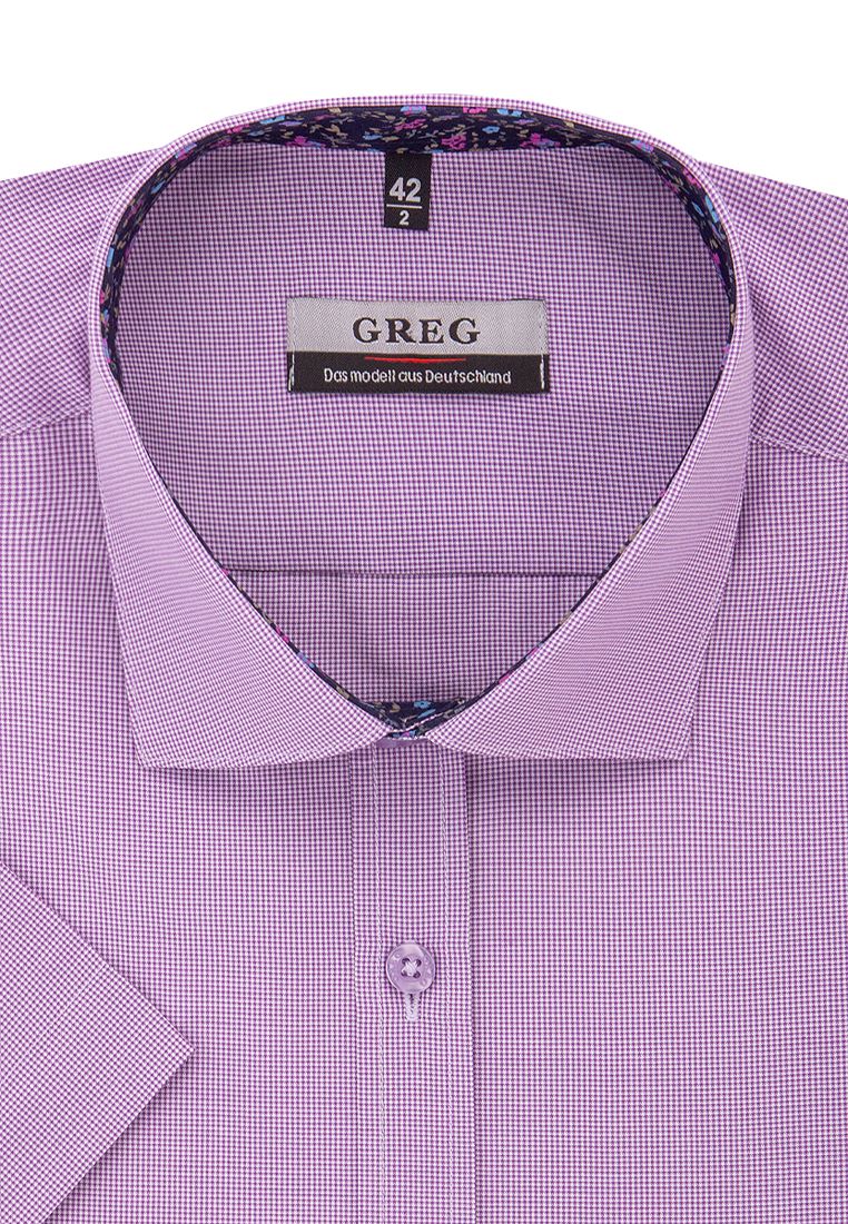 

Рубашка мужская Greg 01-00015228 фиолетовая 39, Фиолетовый, 01-00015228