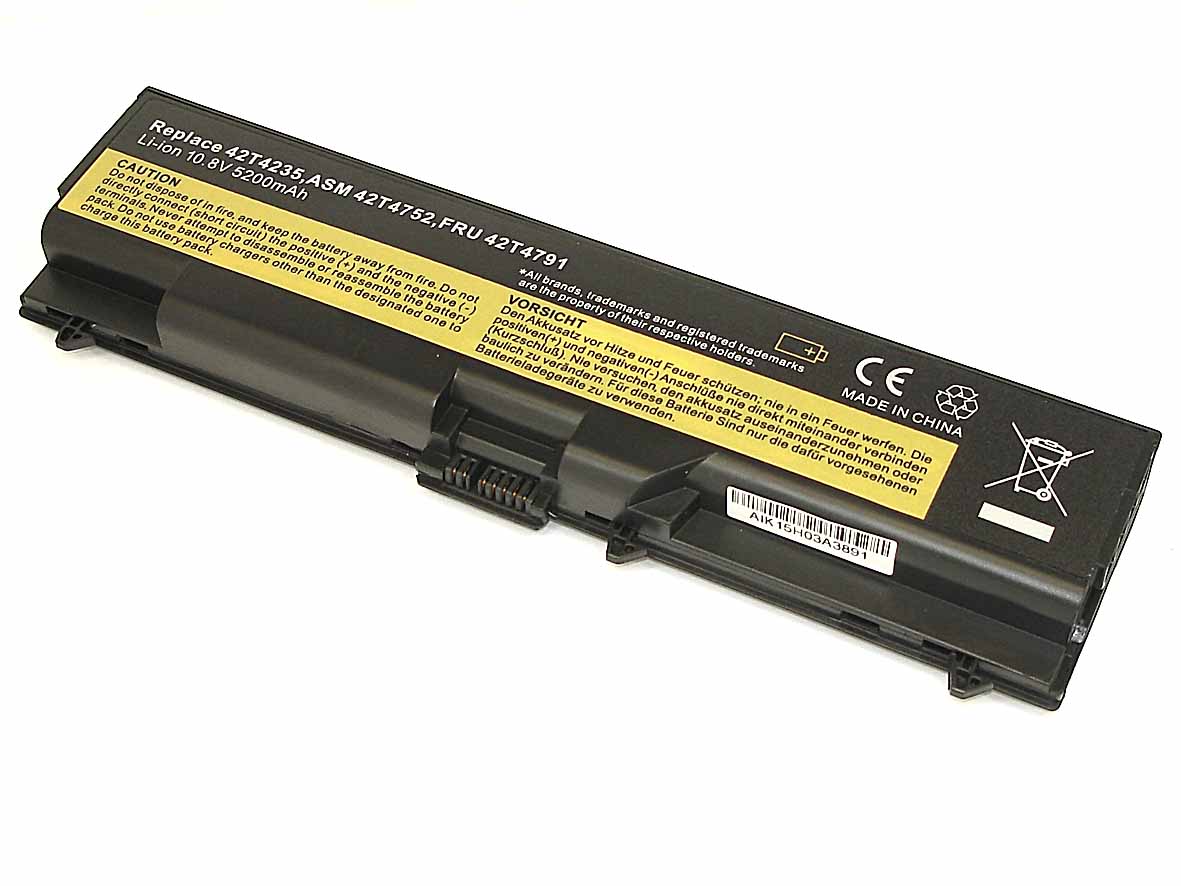 

Аккумулятор для ноутбука Lenovo ThinkPad T410 42T4235 10.8V 5200 mAh Black