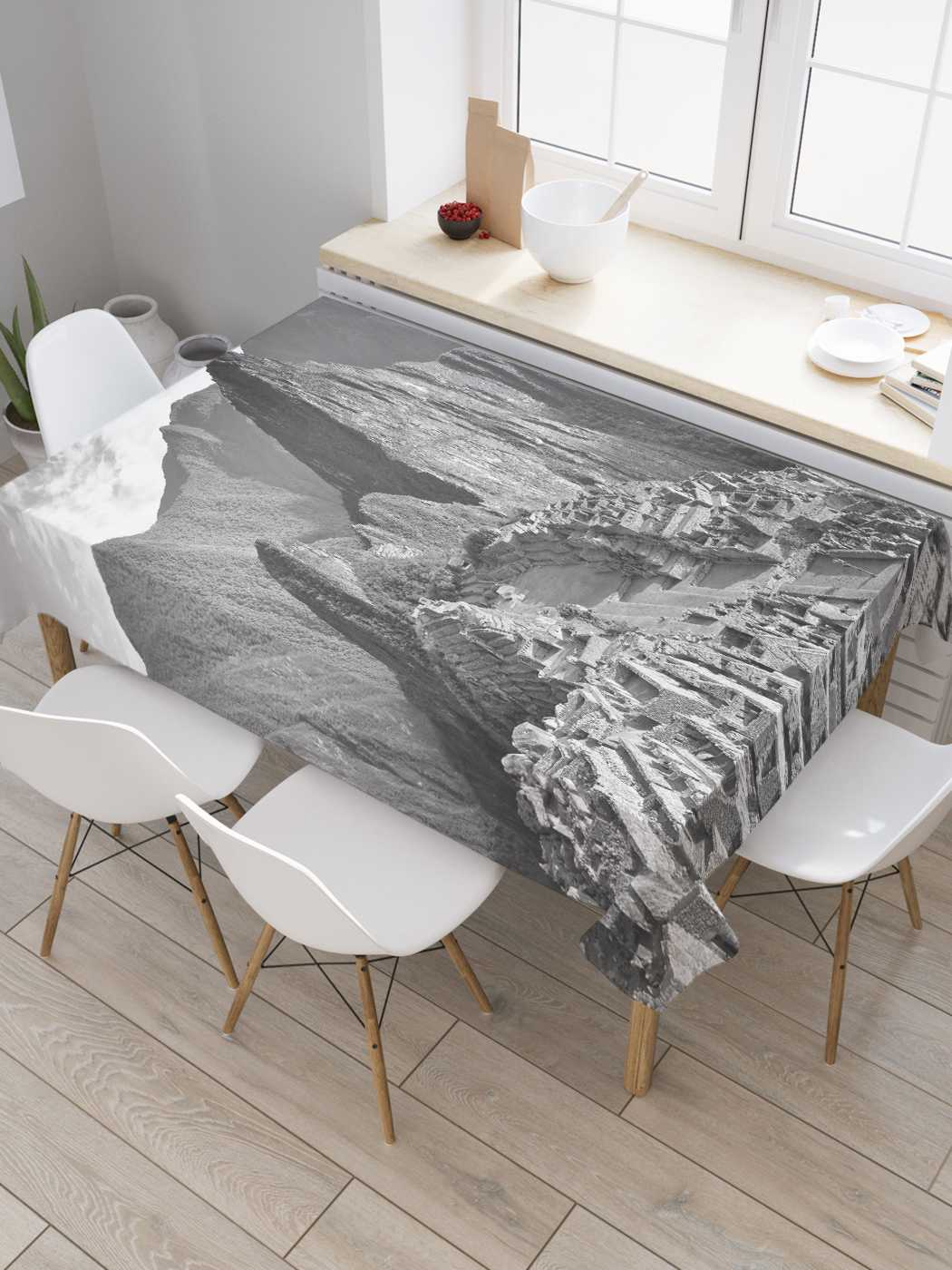 

Скатерть прямоугольная JoyArty "Поселок на вершине горы" из сатена, 120x145 см, Серый, Поселок на вершине горы