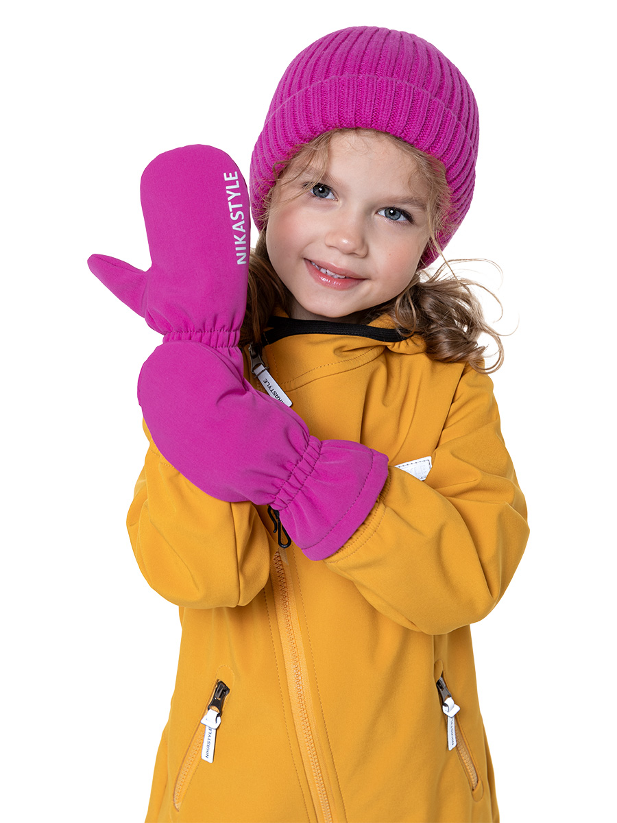 

Варежки детские NIKASTYLE 14л12624, ягода, 14, Розовый, 14л12624