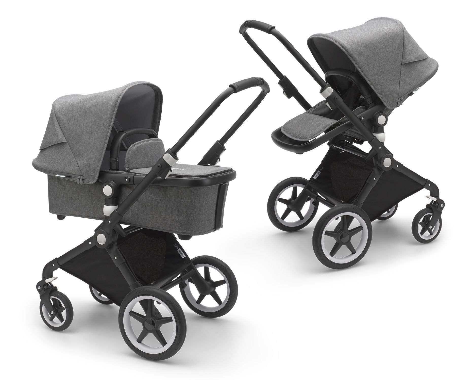 фото Коляска 2 в 1 bugaboo lynx black/ grey melange/grey melange complete